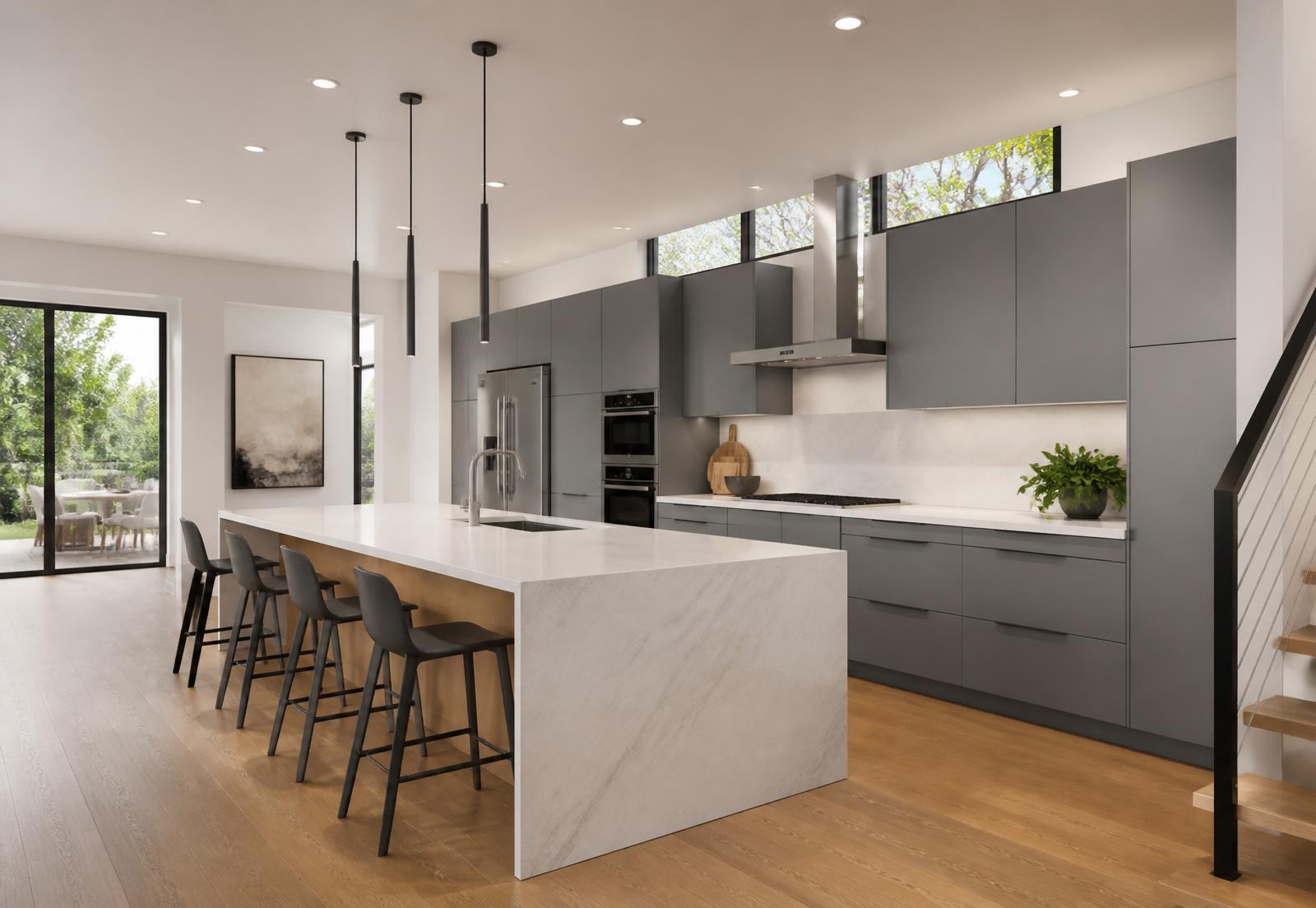 Contemporary open kitchen in a Berg Builders home